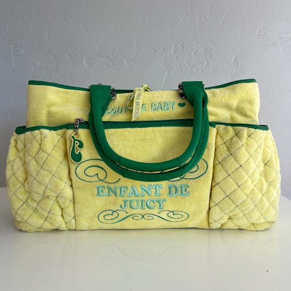 Juicy Couture Handbags - Auth VTG Y2K JUICY COUTURE Enfant De Juicy Terry Cloth Diaper Bag